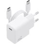 Aisens Cargador GaN USB-C 20 W con Cable USB-C de 1 m, Blanco